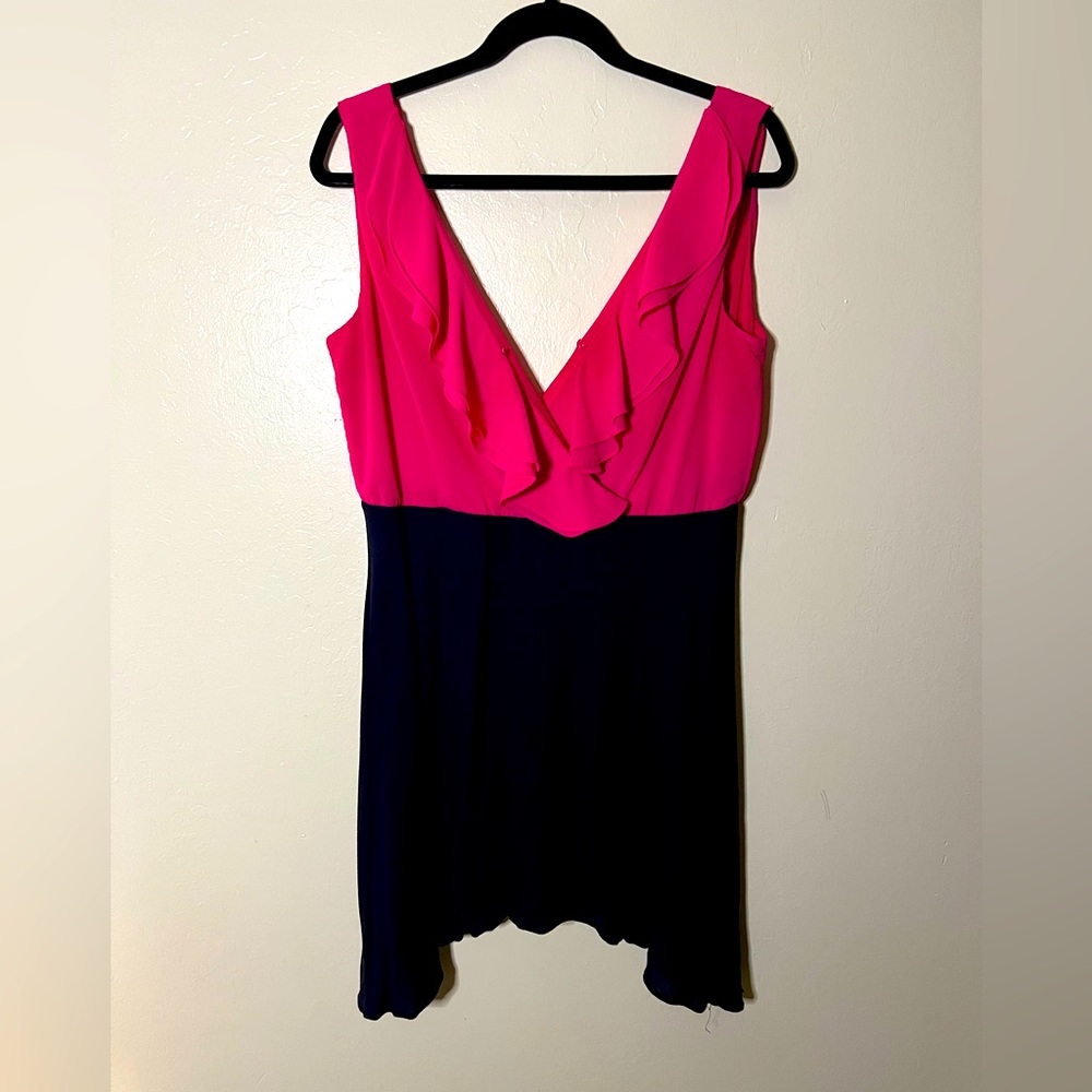 Pink & Dark Navy Mini Dress